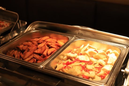 Traditional Ugandan meal served at Entikko Safari Lodge restaurant