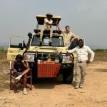 Group of tourists on a game drive at Entikko Safari Lodge in Murchison Falls National Park, Uganda