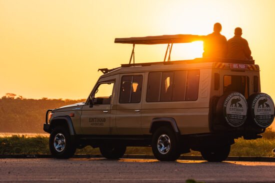 couple entikko safari lodge sunset