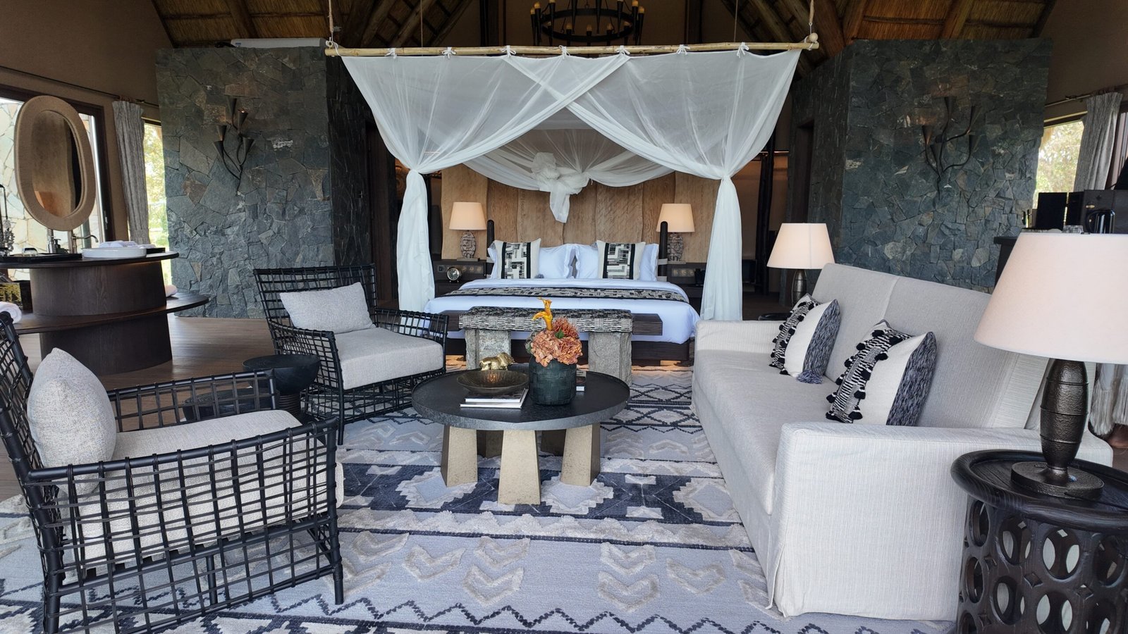 Deluxe Cottage interior at Entikko Safari Lodge